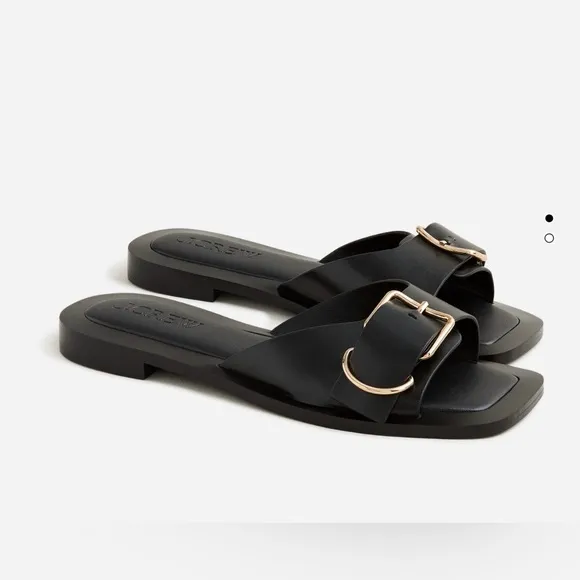 J.Crew Callie Sandals In Leather ~ Sz 6.5 ~ Black