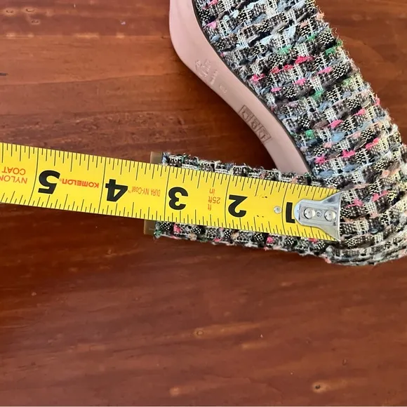 J.Crew Multicolor Tweed Heels with Gold Bow Made in Italy Womens Size 8 1/2