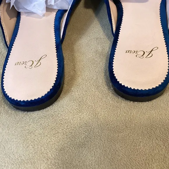 J.Crew Velvet Flat Mule Slides deep teal color; size 8; excellent condition