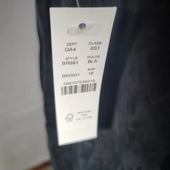 J.Crew Women Classic Elegant Black Sleeveless Adjustable Slip Dress Size 16