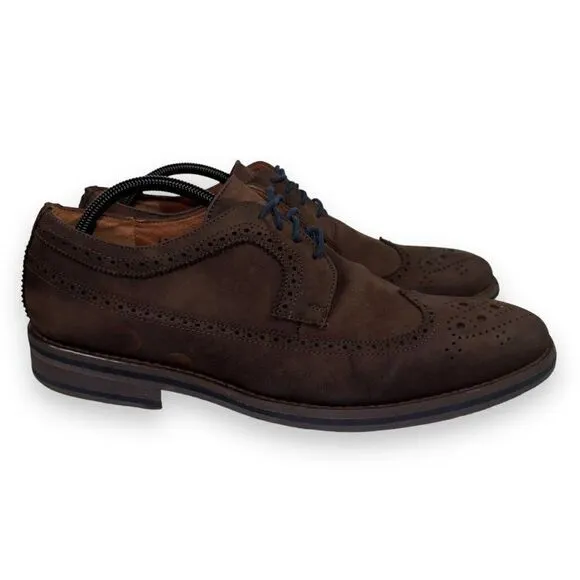 J.D. Fisk Classic Leather Wingtip Casual Oxfords Brown Men's 12M