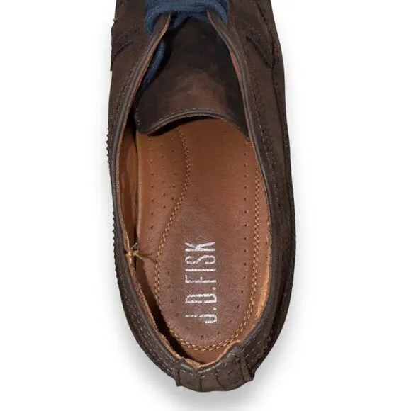 J.D. Fisk Classic Leather Wingtip Casual Oxfords Brown Men's 12M