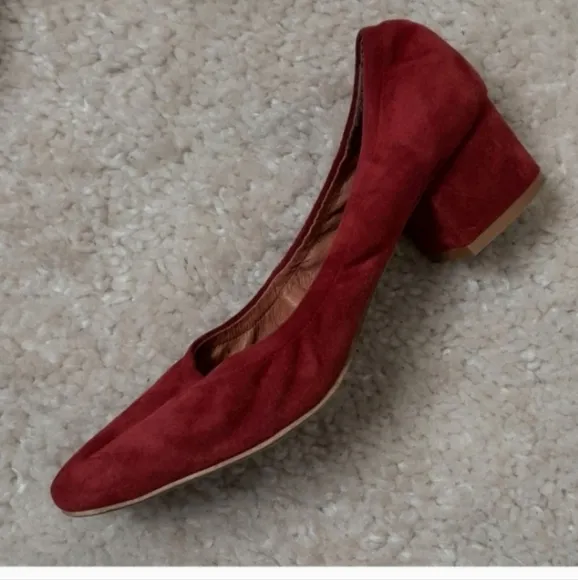 JEFFERY CAMPBELL Maroon Stretch Round Toe  Block Heels Size 10