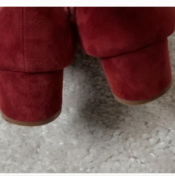 JEFFERY CAMPBELL Maroon Stretch Round Toe  Block Heels Size 10