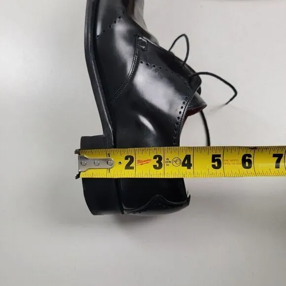 Jeffery West Black Leather Brogue Pointed Oxfords Dress shoe sz UK 8 US 9 Goth