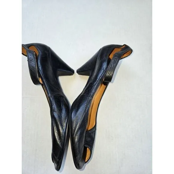 Jeffrey Campbell California Women Black Strap Open Toe Heels 9058 SP US7 EU38