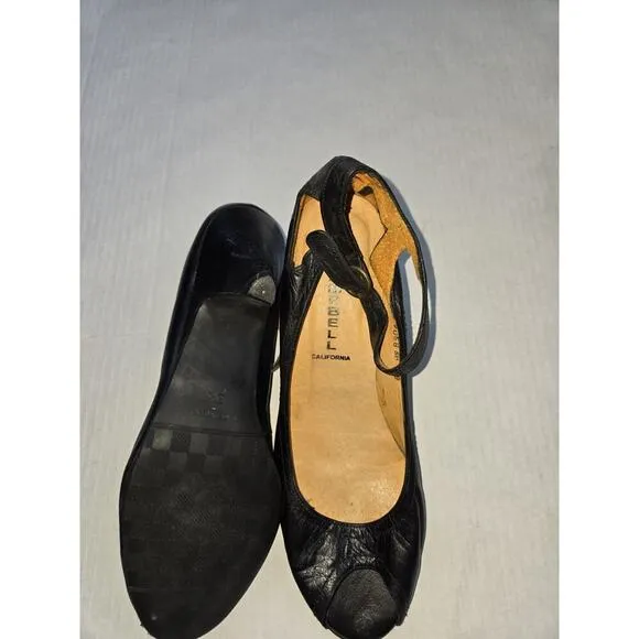 Jeffrey Campbell California Women Black Strap Open Toe Heels 9058 SP US7 EU38