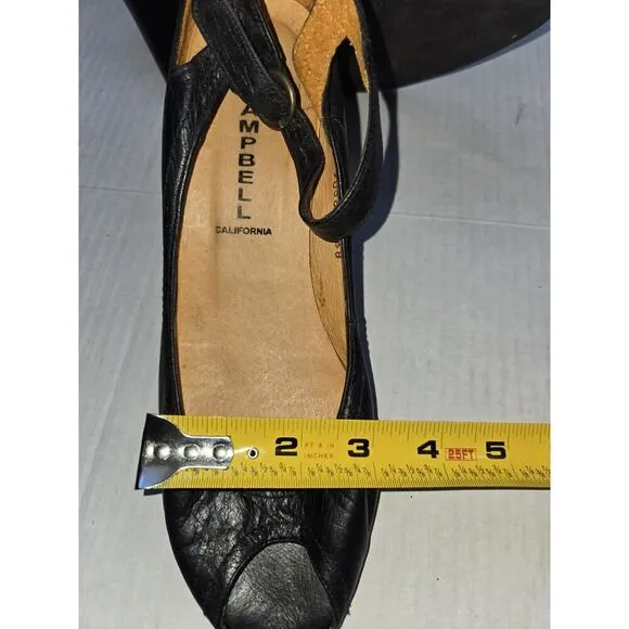 Jeffrey Campbell California Women Black Strap Open Toe Heels 9058 SP US7 EU38