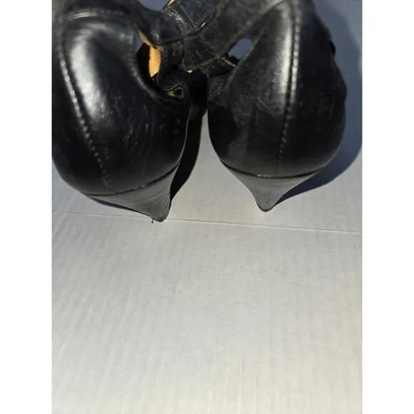 Jeffrey Campbell California Women Black Strap Open Toe Heels 9058 SP US7 EU38