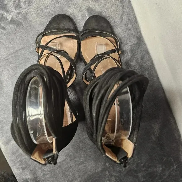 Jeffrey Campbell Despina Black Suede Block Heels
