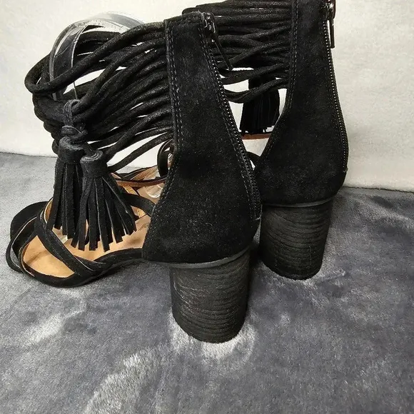 Jeffrey Campbell Despina Black Suede Block Heels