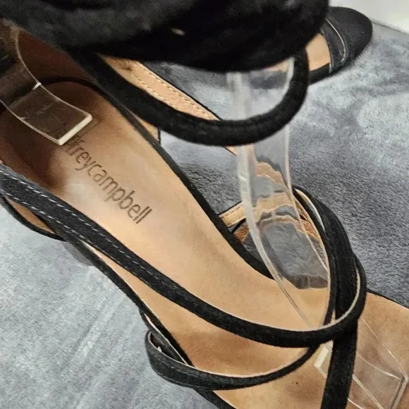 Jeffrey Campbell Despina Black Suede Block Heels