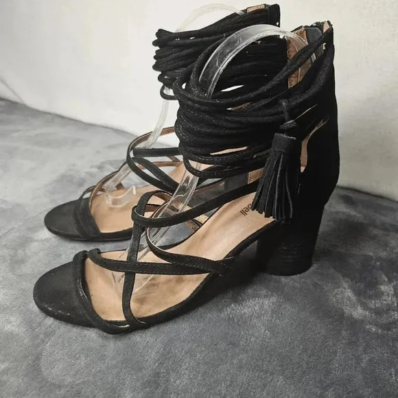 Jeffrey Campbell Despina Black Suede Block Heels