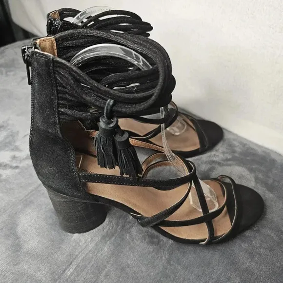 Jeffrey Campbell Despina Black Suede Block Heels