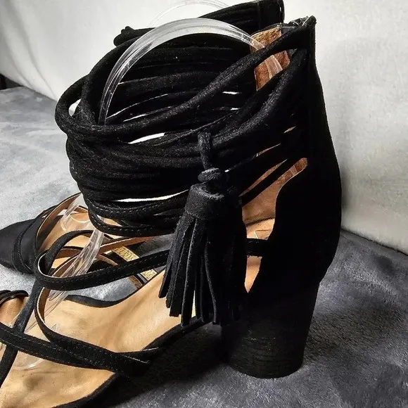 Jeffrey Campbell Despina Black Suede Block Heels