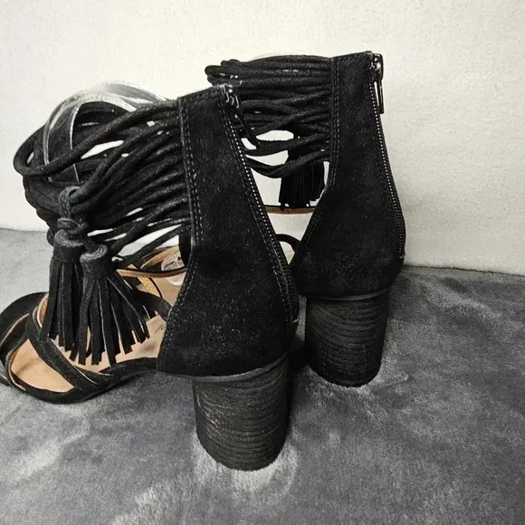 Jeffrey Campbell Despina Black Suede Block Heels