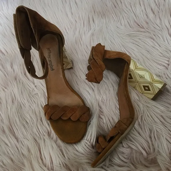 Jeffrey Campbell Lindsay geometric block heels sz 7.5