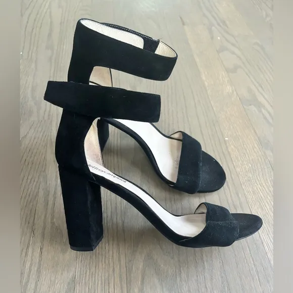Jeffrey Campbell Lindsay Women’s Size 9 High Heels Black Suede Block Ankle Strap