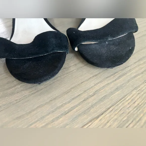 Jeffrey Campbell Lindsay Women’s Size 9 High Heels Black Suede Block Ankle Strap