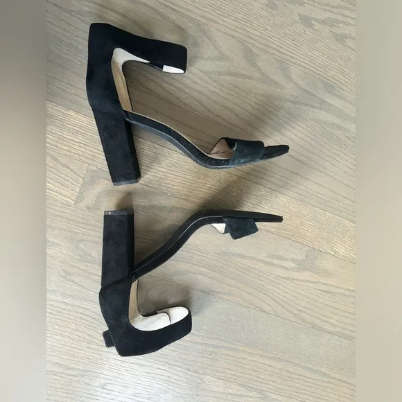 Jeffrey Campbell Lindsay Women’s Size 9 High Heels Black Suede Block Ankle Strap