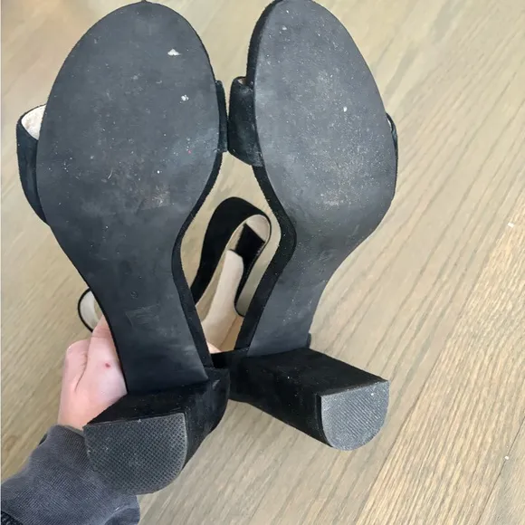 Jeffrey Campbell Lindsay Women’s Size 9 High Heels Black Suede Block Ankle Strap