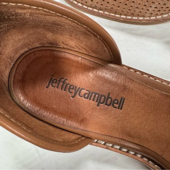 Jeffrey Campbell Open Punch D’Orsay Oxfords Brown Leather Women Size 7.5
