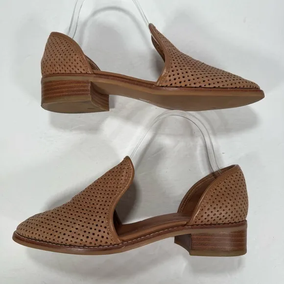 Jeffrey Campbell Open Punch D’Orsay Oxfords Brown Leather Women Size 7.5