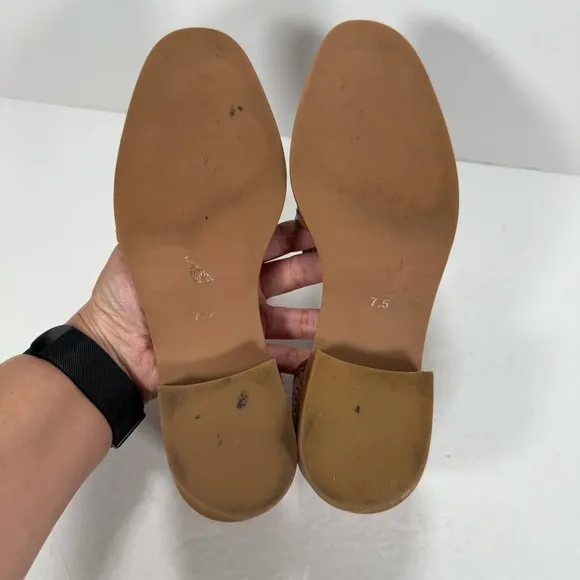 Jeffrey Campbell Open Punch D’Orsay Oxfords Brown Leather Women Size 7.5