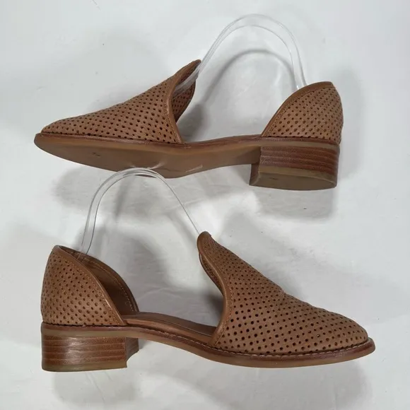 Jeffrey Campbell Open Punch D’Orsay Oxfords Brown Leather Women Size 7.5