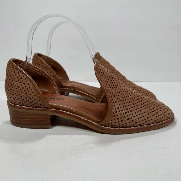 Jeffrey Campbell Open Punch D’Orsay Oxfords Brown Leather Women Size 7.5