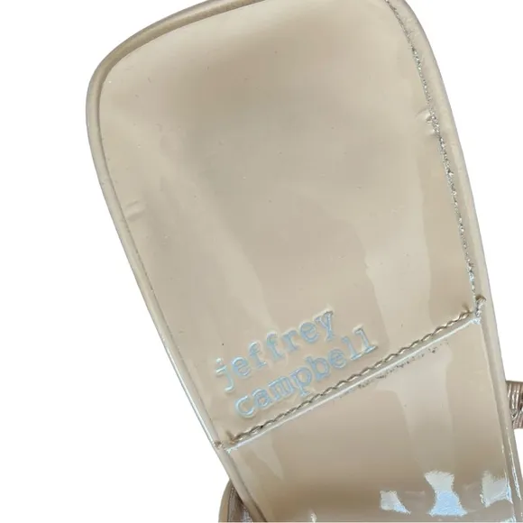JEFFREY CAMPBELL Patent Leather Hustler Open Toe Heels