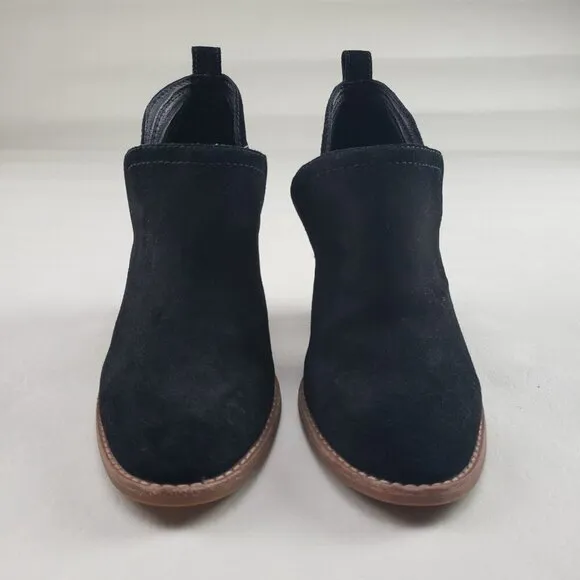 Jeffrey Campbell Rosalee Ankle Boot Womens 8 Black Suede Block Heel Slip On