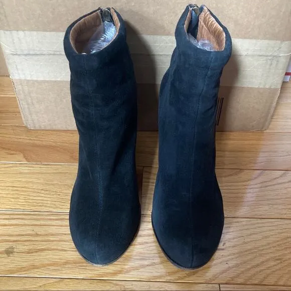Jeffrey Campbell Rumble Booties Black Suede Ankle Block Heel size 8