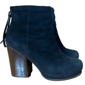 Jeffrey Campbell Rumble Booties Black Suede Ankle Block Heel size 8