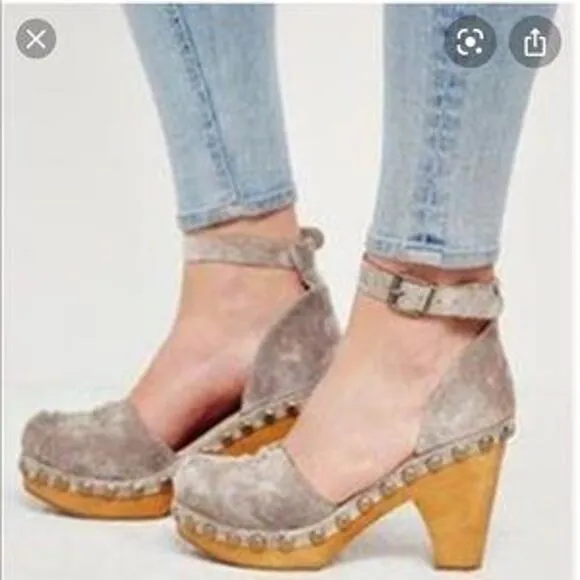 Jeffrey Campbell X Free People Daub Boho Suede Closed Toe Clogs Women's Size 9