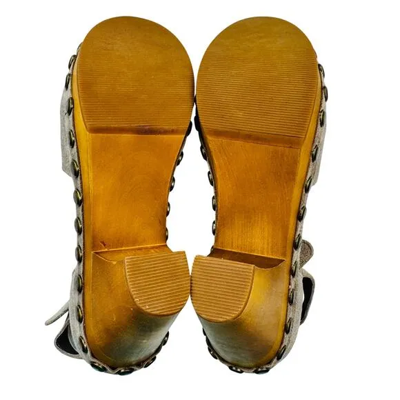 Jeffrey Campbell X Free People Daub Boho Suede Closed Toe Clogs Women's Size 9