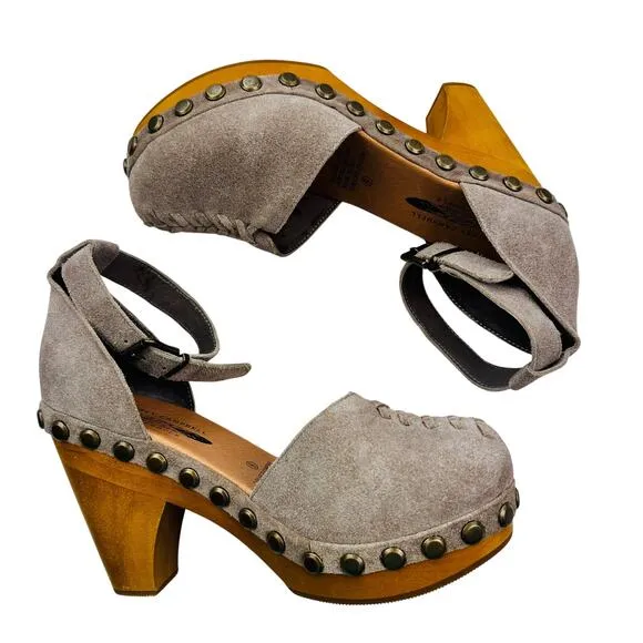 Jeffrey Campbell X Free People Daub Boho Suede Closed Toe Clogs Women's Size 9