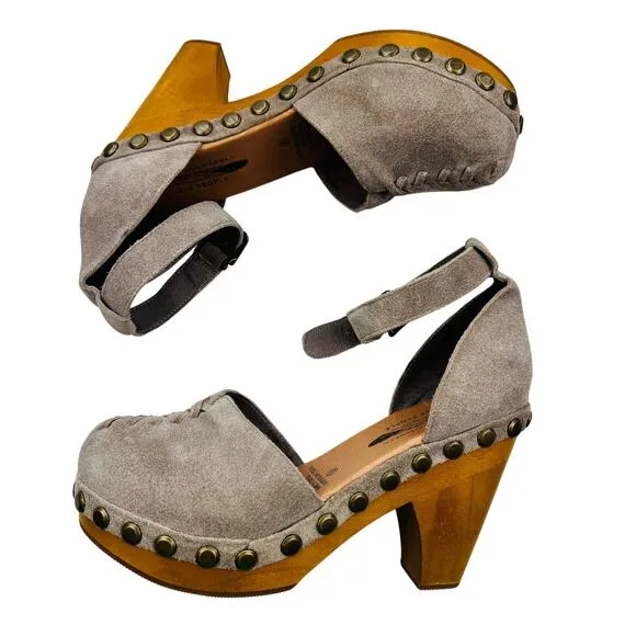 Jeffrey Campbell X Free People Daub Boho Suede Closed Toe Clogs Women's Size 9