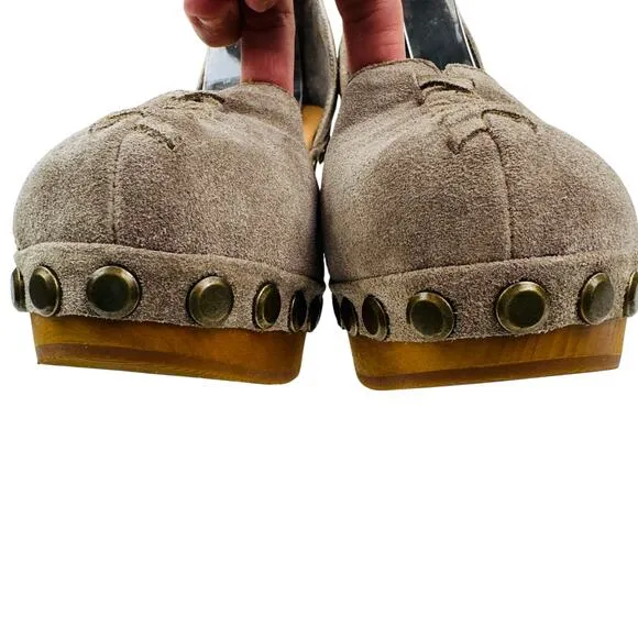 Jeffrey Campbell X Free People Daub Boho Suede Closed Toe Clogs Women's Size 9