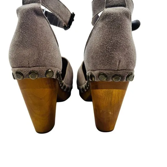 Jeffrey Campbell X Free People Daub Boho Suede Closed Toe Clogs Women's Size 9