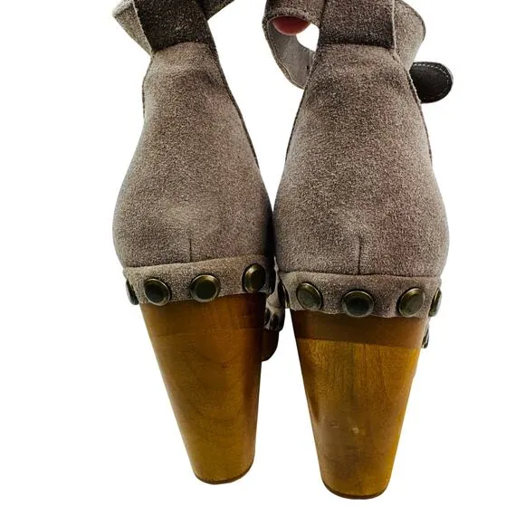 Jeffrey Campbell X Free People Daub Boho Suede Closed Toe Clogs Women's Size 9