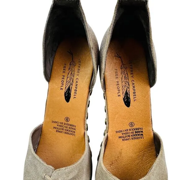 Jeffrey Campbell X Free People Daub Boho Suede Closed Toe Clogs Women's Size 9