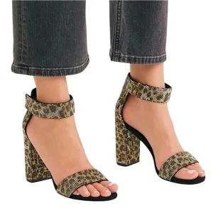 Jeffrey Campbell x Free People Lindsay Printed Sparkle And Shine Heels size 8