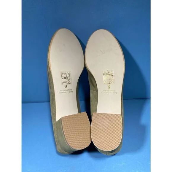 Jeffrey Campbell Light Green Suede Slip On Block Pump Heels Women's 8