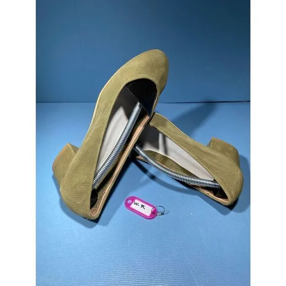 Jeffrey Campbell Light Green Suede Slip On Block Pump Heels Women's 8
