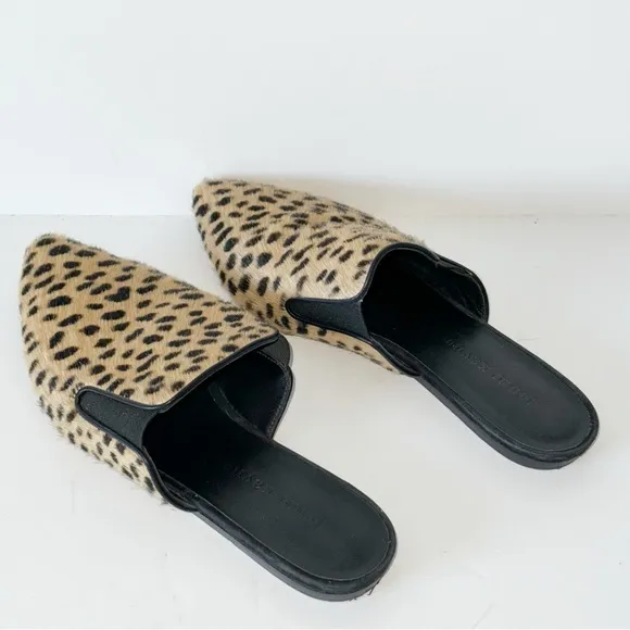 Jenni Kayne Pony Hair Cheetah Mules Sz 37 &amp; 40 Leopard Slides MobWife Y2K