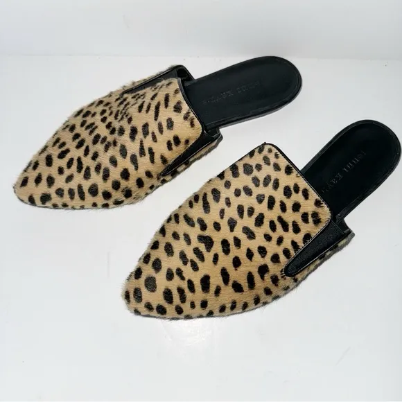 Jenni Kayne Pony Hair Cheetah Mules Sz 37 &amp; 40 Leopard Slides MobWife Y2K