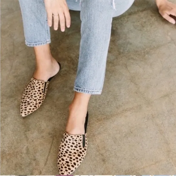 Jenni Kayne Pony Hair Cheetah Mules Sz 37 &amp; 40 Leopard Slides MobWife Y2K