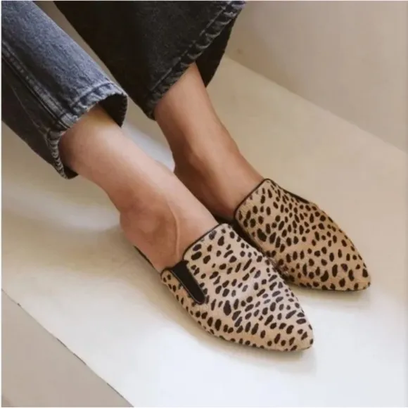 Jenni Kayne Pony Hair Cheetah Mules Sz 37 &amp; 40 Leopard Slides MobWife Y2K