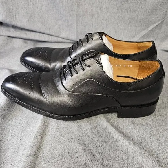 Jepsen Gord Genuine Leather Lace Up Oxfords, Black, Size 10 (Lot #34)